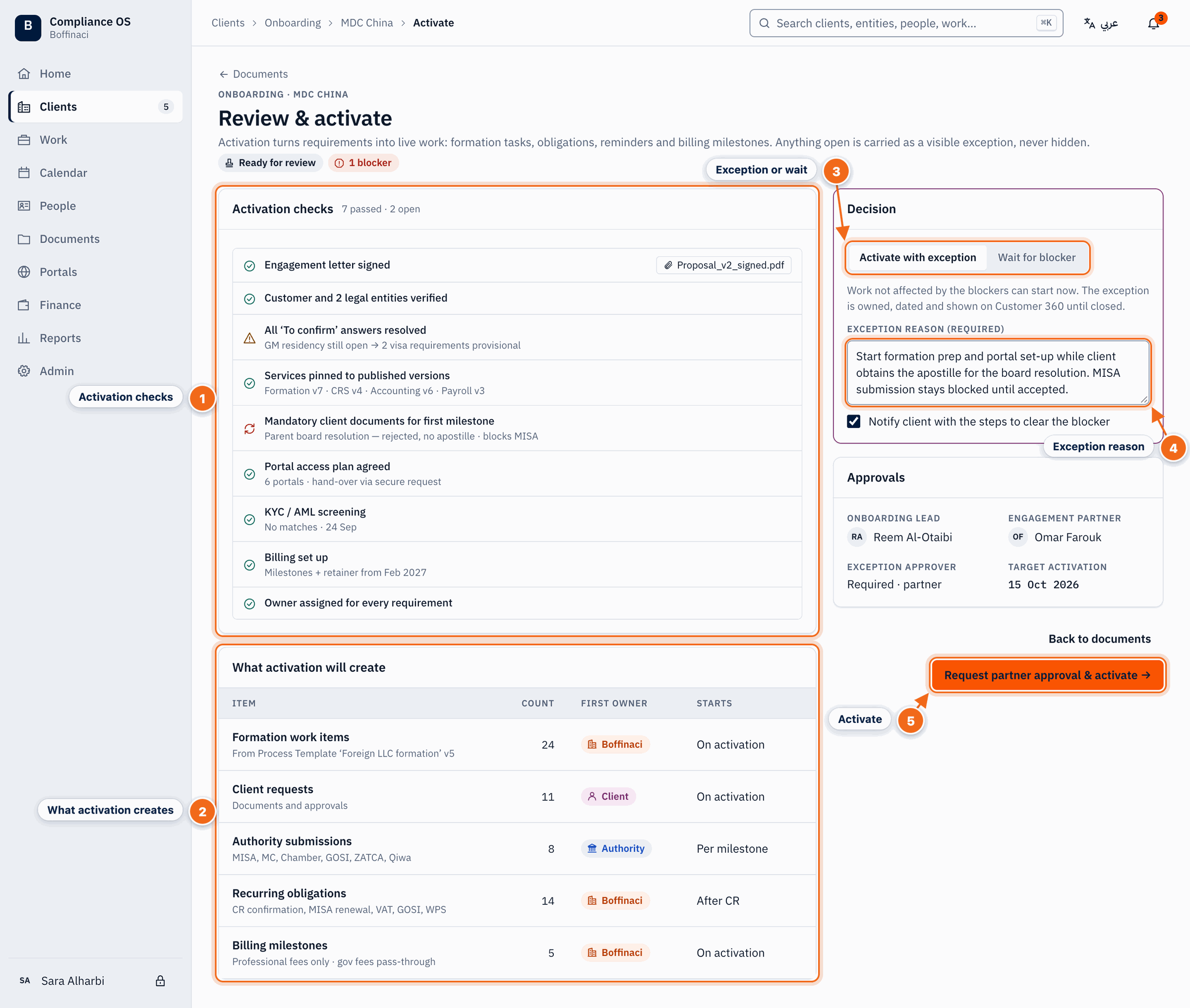 Review & activate