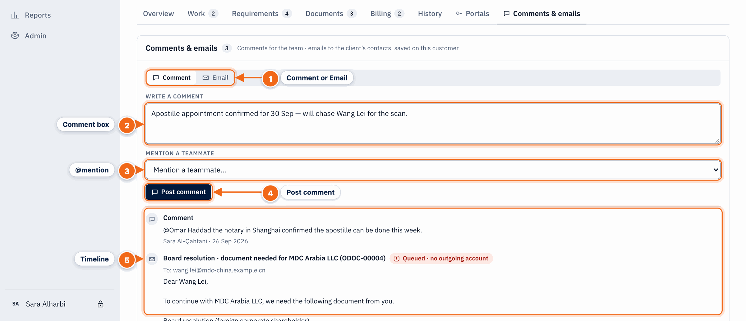 Comments & emails